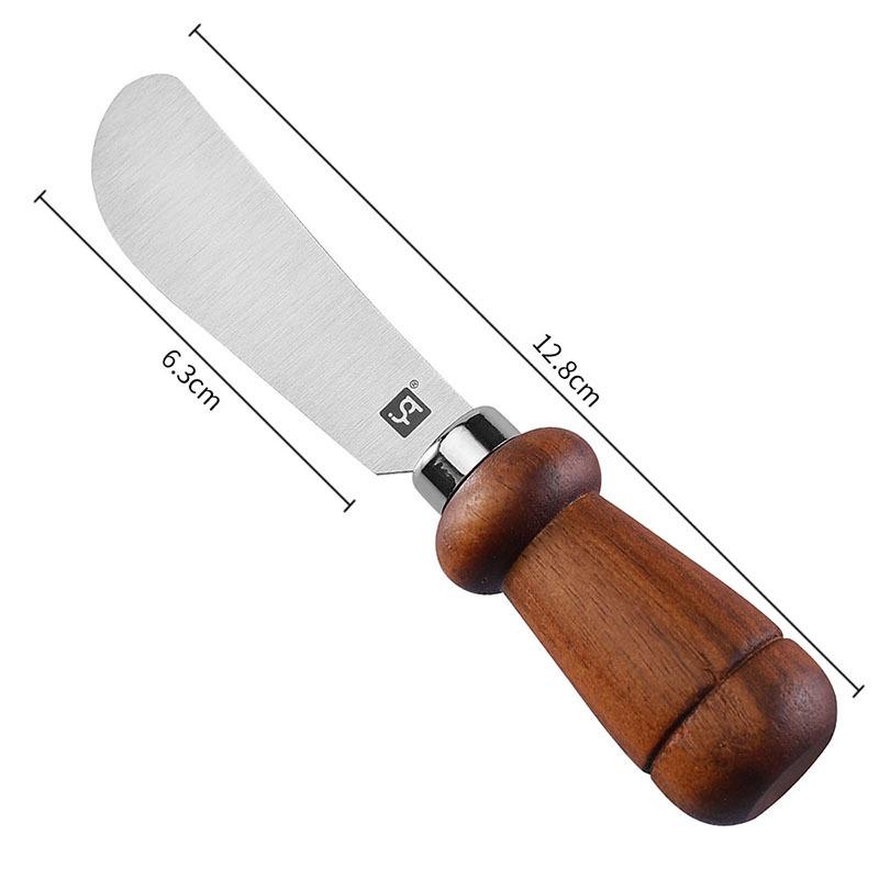 High-Quality Stainless Steel & Acacia Wood Cheese Knife and Fork Set