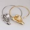 Exaggerated Pleated Metal Open Choker Necklace Stylish Metal Flower Choker Necklace Women's Party Neckchain Accessory