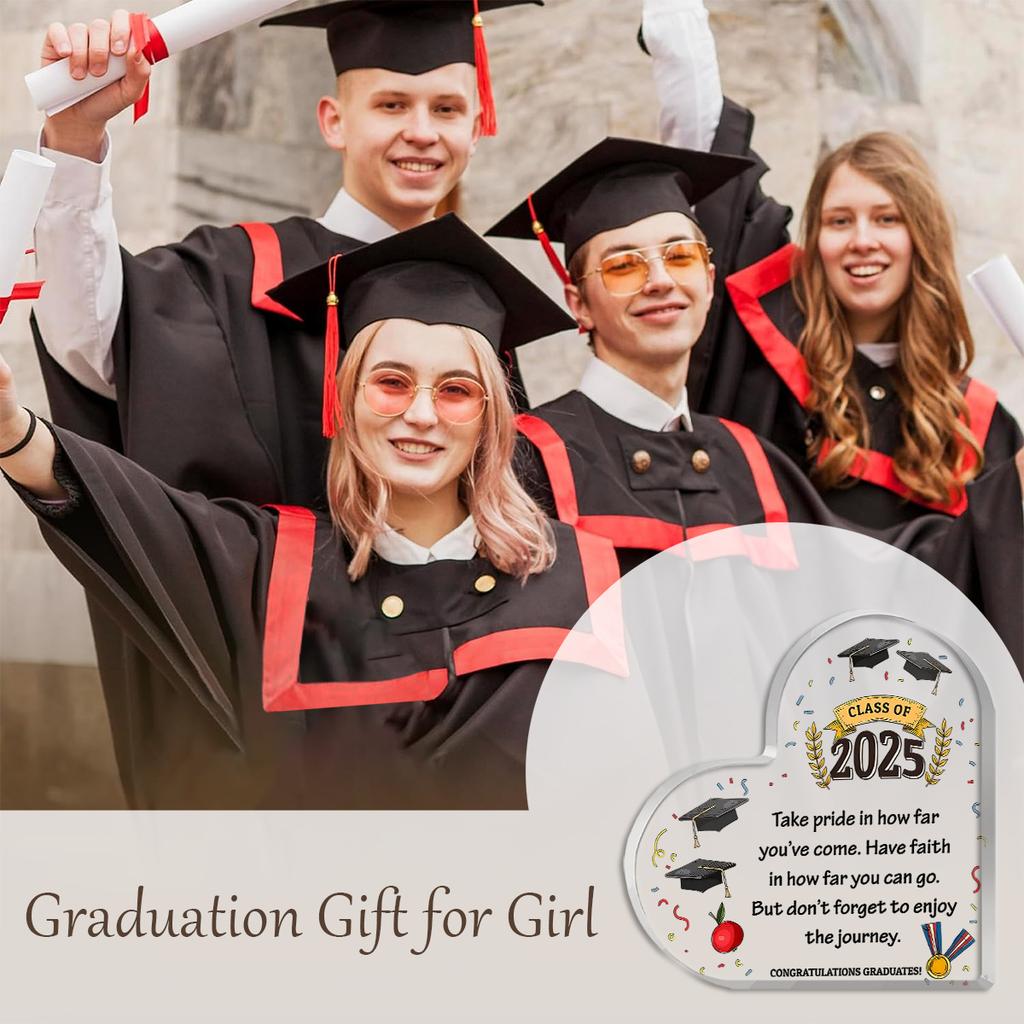 2025 Graduation Heart Plaque - Acrylic Class Memorial for High School & University