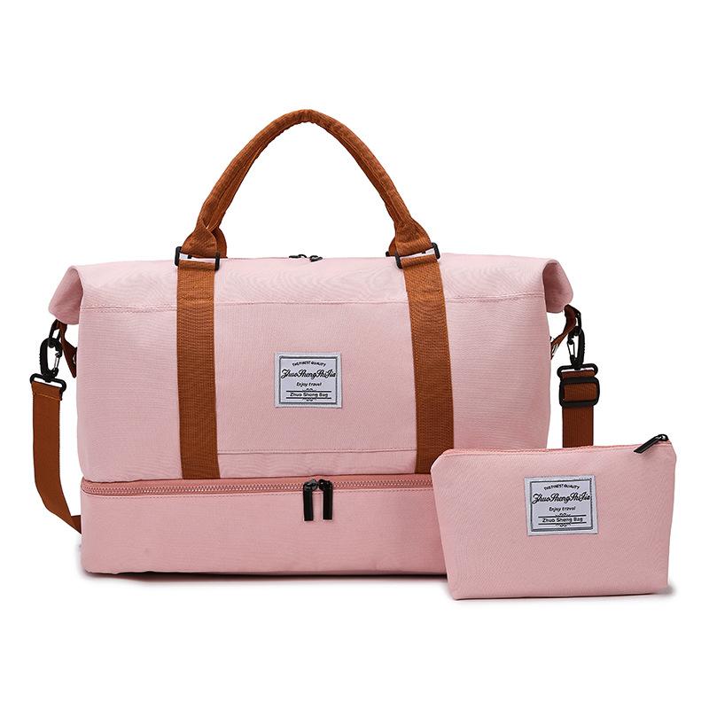 Fashion Contrast Storage Bag Simple Large Capacity Business Travel Bag Wet and Dry Separate Shoe Warehouse Gym Bag