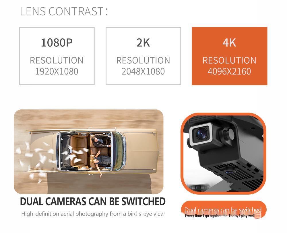 E88 Dual Camera Drone: Remote-Controlled Four-Axis Aerial Photography Toy Airplane