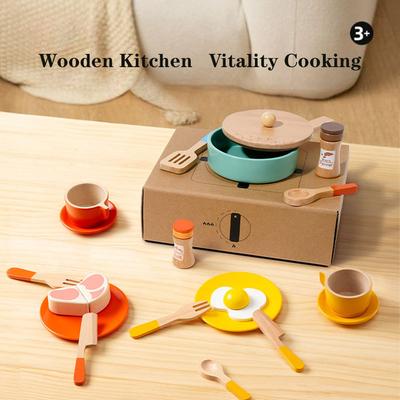 Wooden Play Kitchen Toy Set For Girls And Boys Simulated Kitchen Playset Early Education Playing House Role-playing Toy