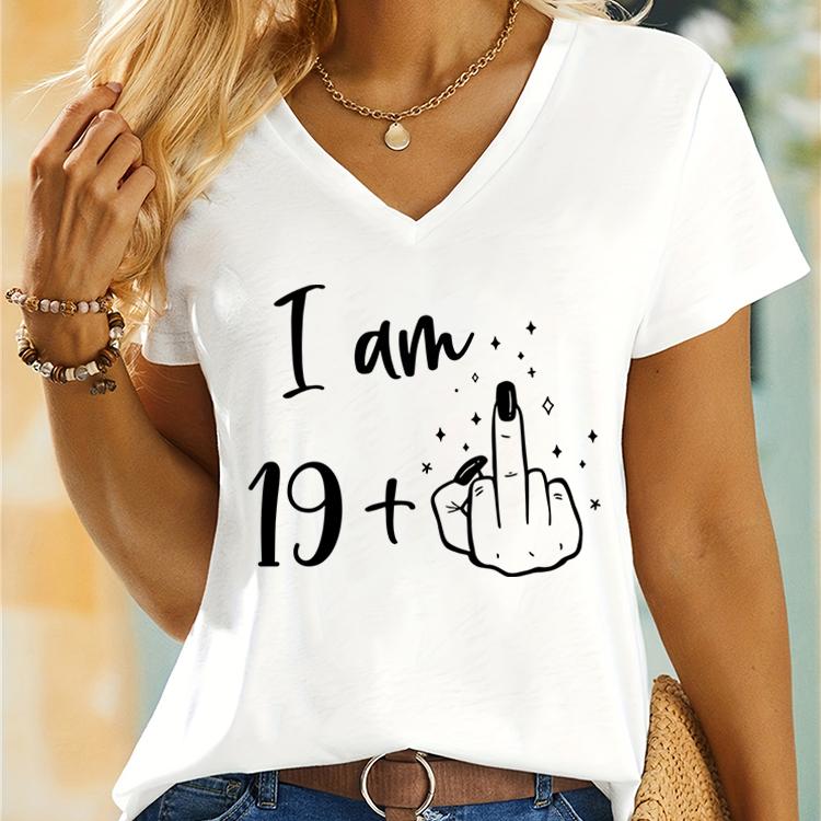 I Am 591 60th Birthday Middle Finger TShirt Women Birthday Party Classic Graphic TShirts Womens 59 Plus Middle Finger TShirt