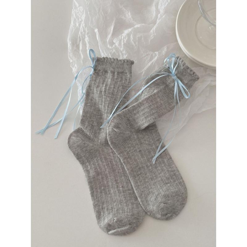 

Женские гольфы до середины икры на весну и лето, на шнуровке, с бантом, тонкие, длинные, сетчатые, с ажурным узором, женские носки в балетном стиле, с эффектом напуска 1 pair светло-серый