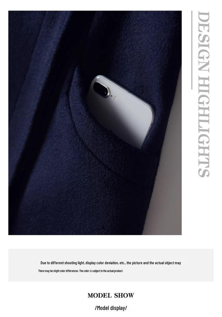 Women's Professional Wool Winter Work Coat - Mid-Length Air Hostess Overcoat