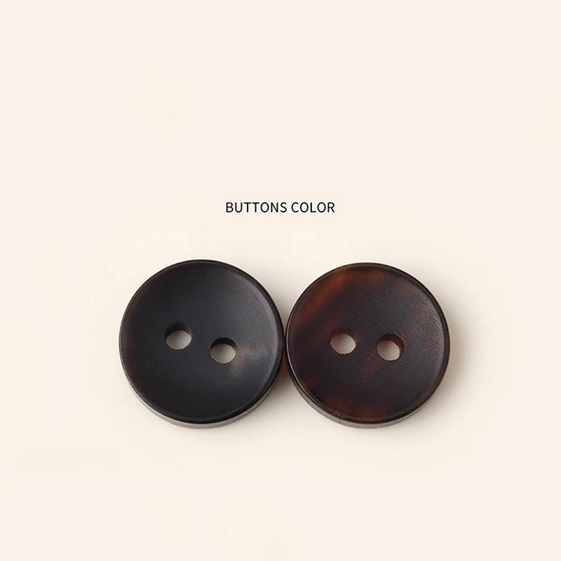 10Pcs Quaint Style, Versatile Coffee Color, Grilled Surface, Round Natural Horn, Small Button Shirt Button, Chiffon Shirt Button.
