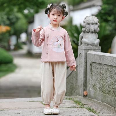 Hanfu dívka čínského stylu látkové letní šaty Starožitný oblek Tang kostým super víla malá dívka mořská panna princezna sukně spodní prádlo