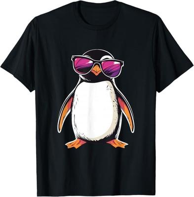 Penguin Wearing Sunglasses Bird Funny Graphic T-Shirt