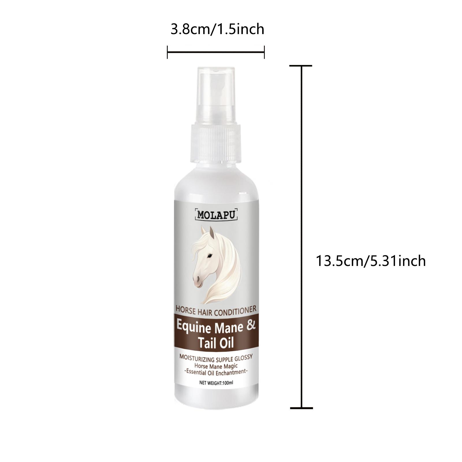 Horse Care Oil - Instant Detangler & Smoothing Mane Conditioner, Plant-Based Horsehair Oil for All Breeds and Foals, Shining Detangling Spray, Suitabl