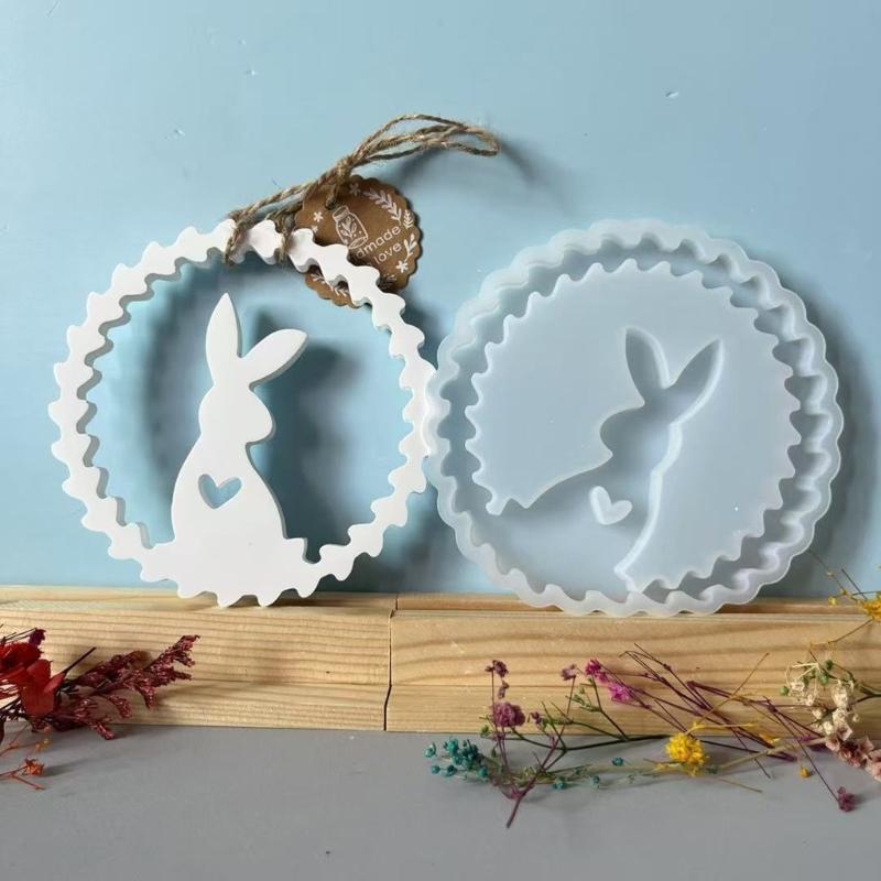 Easters Themed Silicone Craft Mould Designs for Rabbits Charm Easy to Clean and Reusable for Crafting