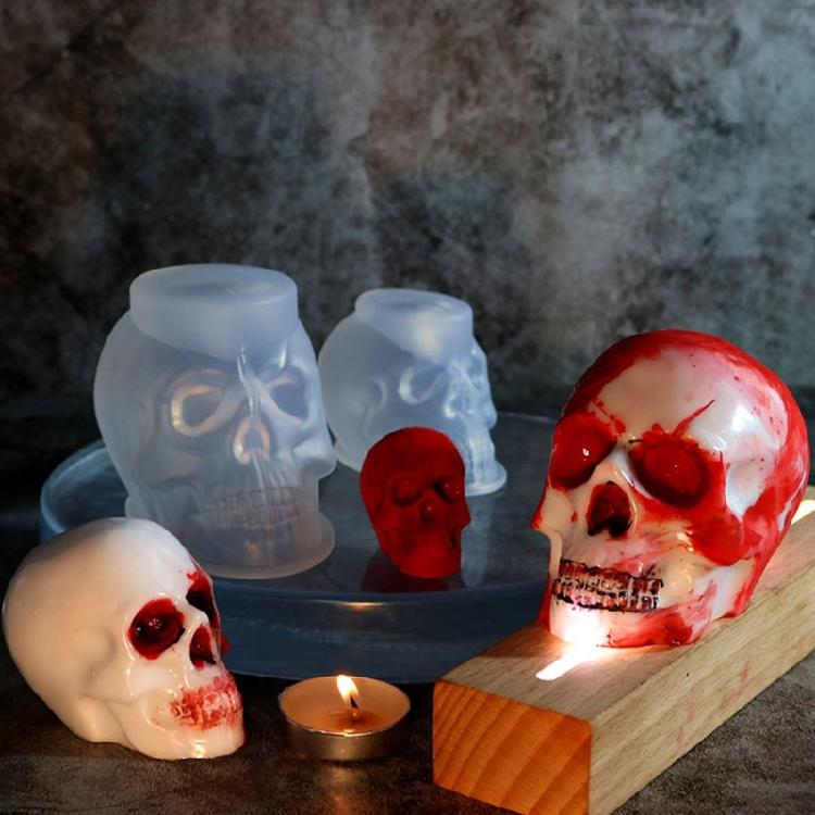 Halloween Skull Silicone Molds,Skull Candle Making Mold DIY Home Decoration Mold