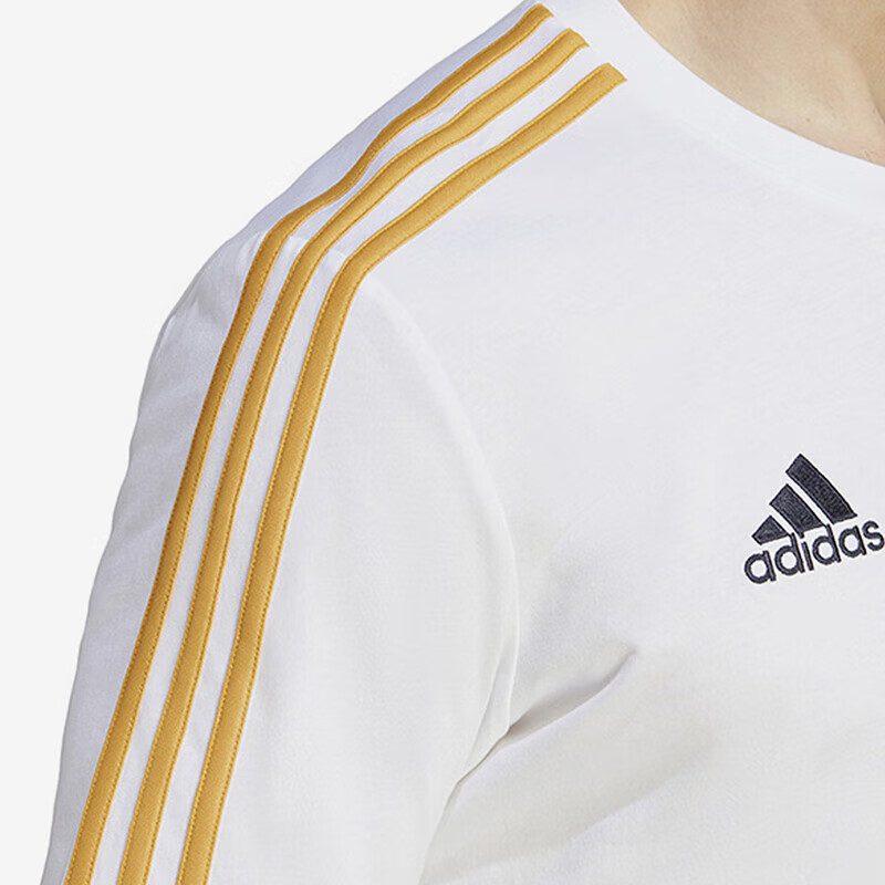 Adidas T Shirts Men's White Crew Neck Moderate Straight Fit HY0605