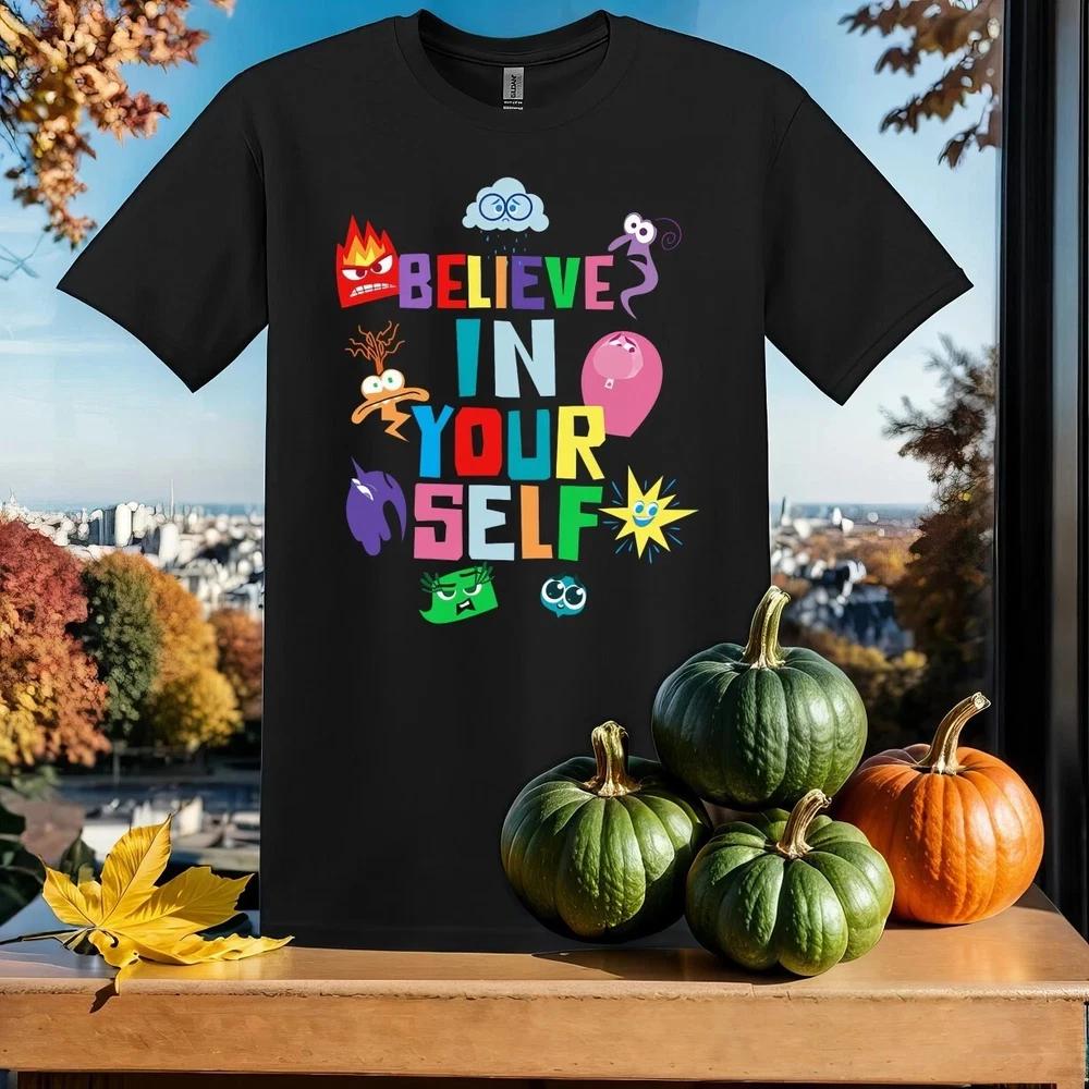 Pixar Inside Out 2 Believe In Yourself Graphic Black TShirt Size S4XL S