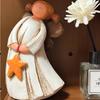 Vintage Resin Angel Girl Figurine, Cute Rustic Farmhouse Decorative Ornament