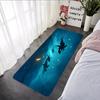 Niedlicher Ozean Wal Fisch Hai Fußmatte Grafisch bedruckte Flanell-Fußmatten für Badezimmer Küche Eingang Teppich Heimdekor