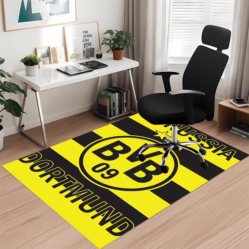 Borussia Dortmund Printed Carpet, for Office Chair Living Room Bedroom Kitchen Room Decor Gifts.