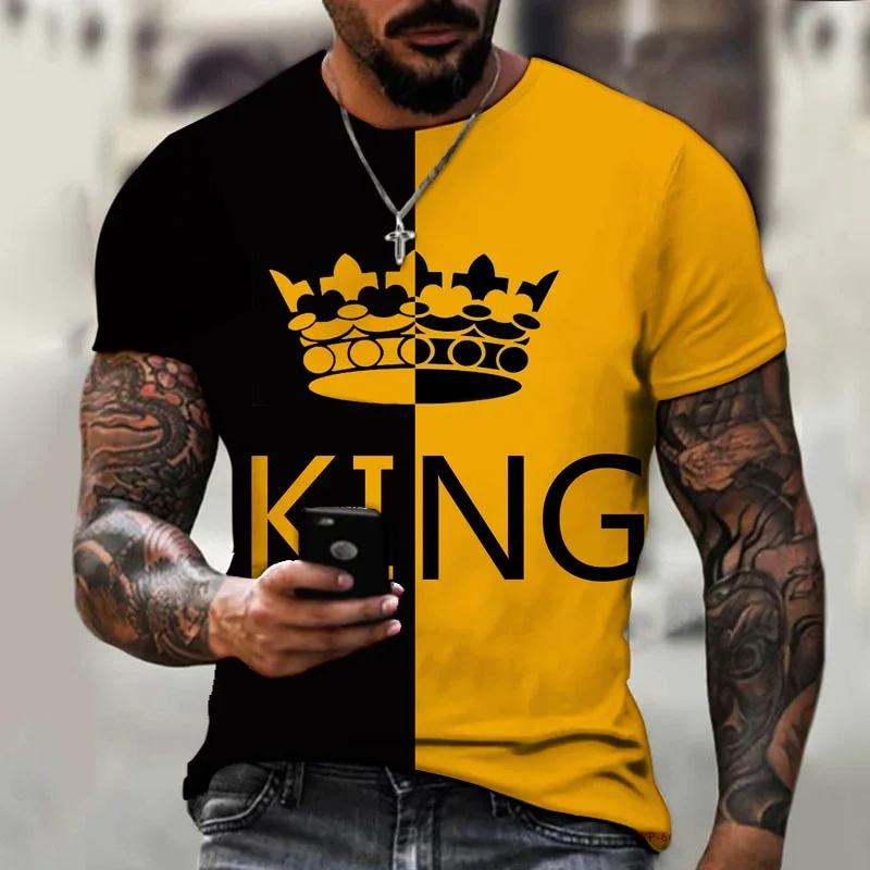 Men's T-shirt Casual Short Sleeved Hip-hop Smiling Face Printed T-shirt