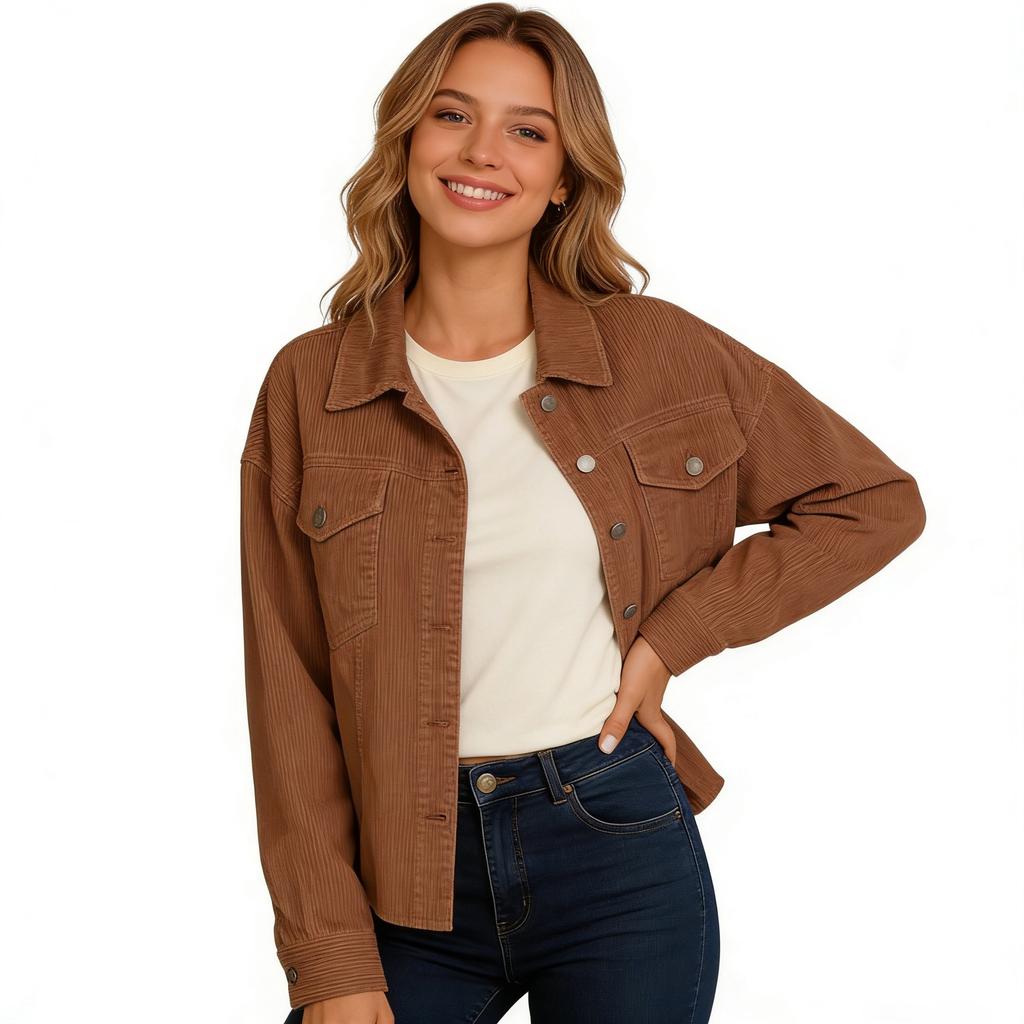 Women's Shirt Color Long Sleeved Jacket