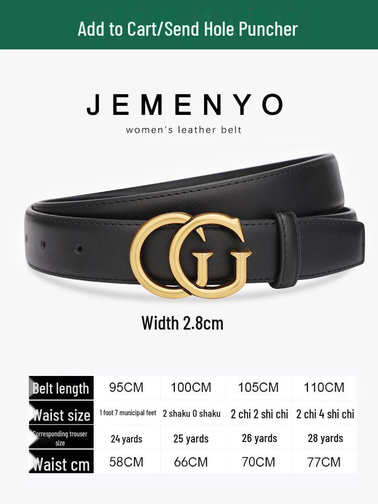 Dámský luxusní černý kožený pásek - Všestranný módní doplněk pro letní džíny