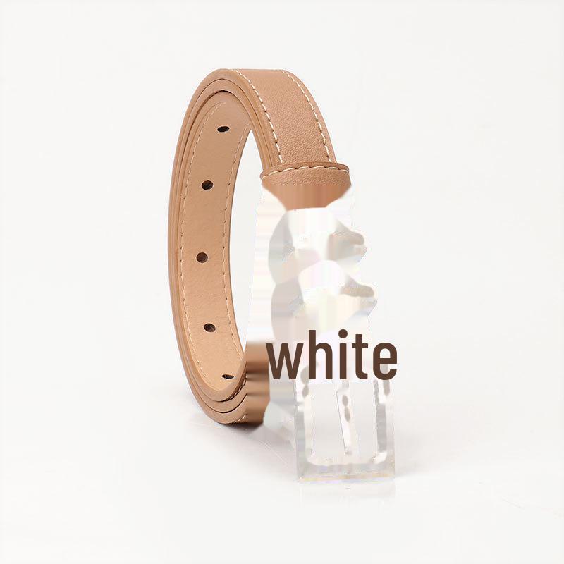 Women's High-Grade Square Buckle Belt: Imitation Leather, Simple Commuter Style, Versatile Suit Accessory