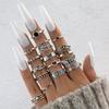 New European and American vintage ring set Water drop geometric women's joint tail ring