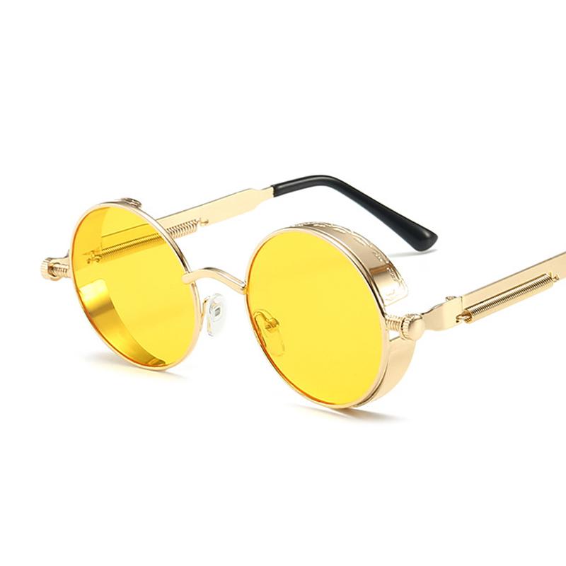 Classic Gothic Steampunk Sunglasses Woman Brand Designer Vintage Round Metal Frame Sun Glasses Female Male High Quality Uv400