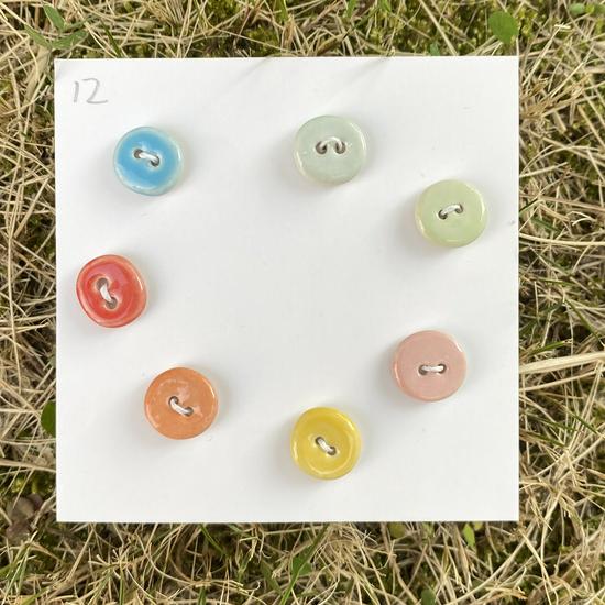 Rainbow Ceramic Button Fasteners for DIY Knitting & Doll Clothes (12/15mm)