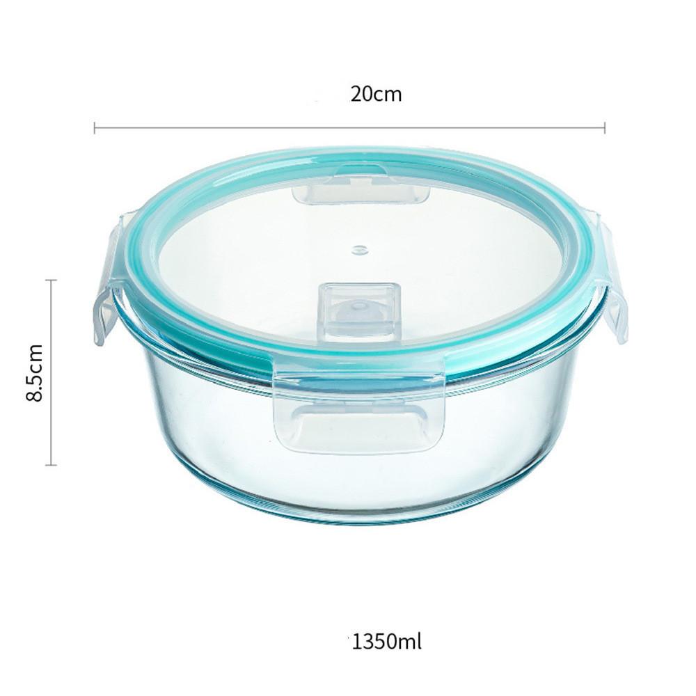 High Borosilicate Glass Lunch Box Microwave Heating Sealed Bento Boxes Refrigerator Freezer Box Fresh-keeping Soup Bowls