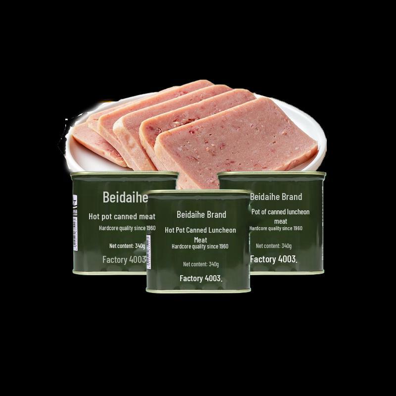 Beidaihe Hot Pot Pork Luncheon Meat Cans (3-Pack)