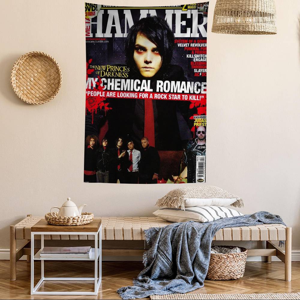 

My Chemical Romance Rock Band Cartoon Tapestry Art Science Fiction Room Home Decor Wall Hanging Home Decor 74x94cm(29x37in)