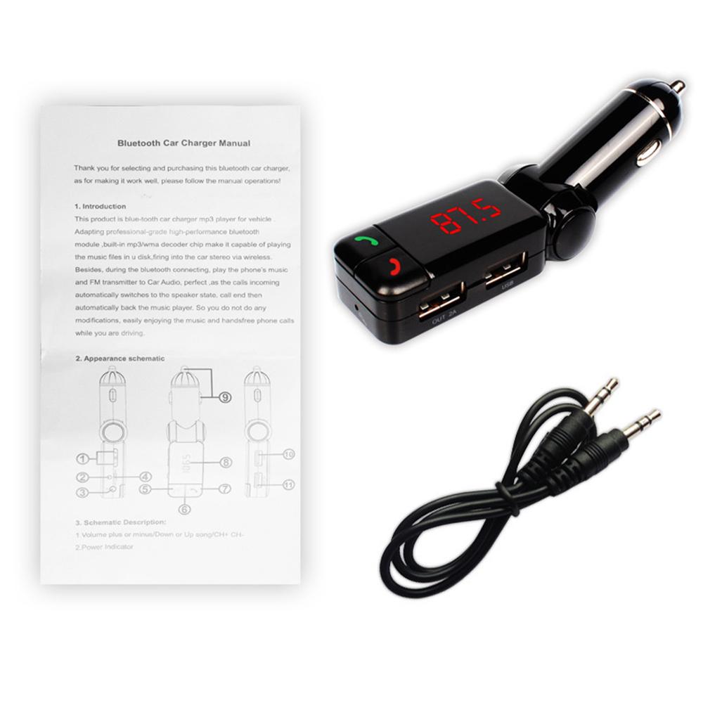 Car Bluetooth Hands-free MP3 Player FM Transmitting Mobile Phone Call