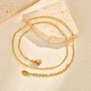 Women'S Simple Fine Chain Clavicle Chain Stainless Steel Embossed Flat Cross Chain Necklace 18K Gold Nc-2551 Plated