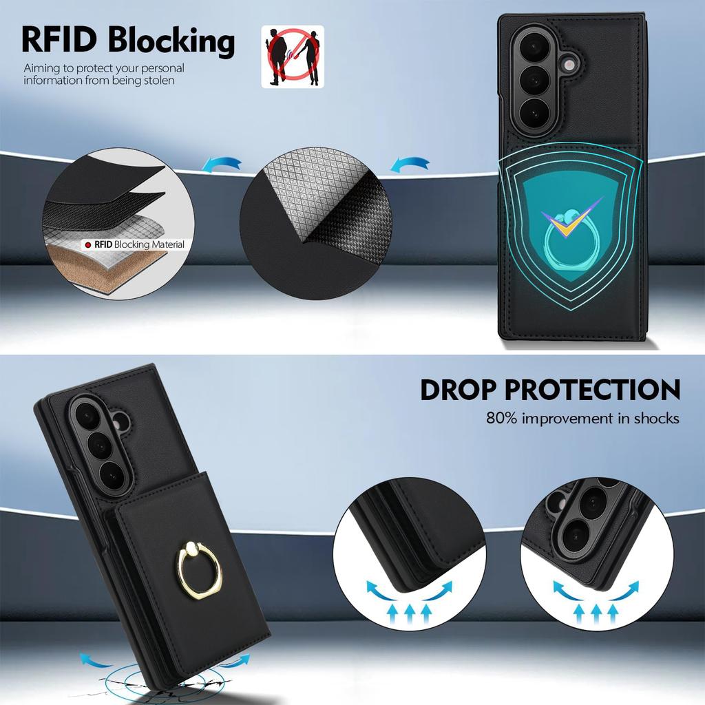 Fashion Solid Color Leather Phone Cover for Samsung Galaxy Z Fold7/Z Fold6/Z Fold5 with 360 ° Rotating Stand