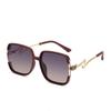 Women's Retro Polarized Sunglasses with Large Square Frame and Unique Snake-Shaped Temples - Simple and Fashionable.