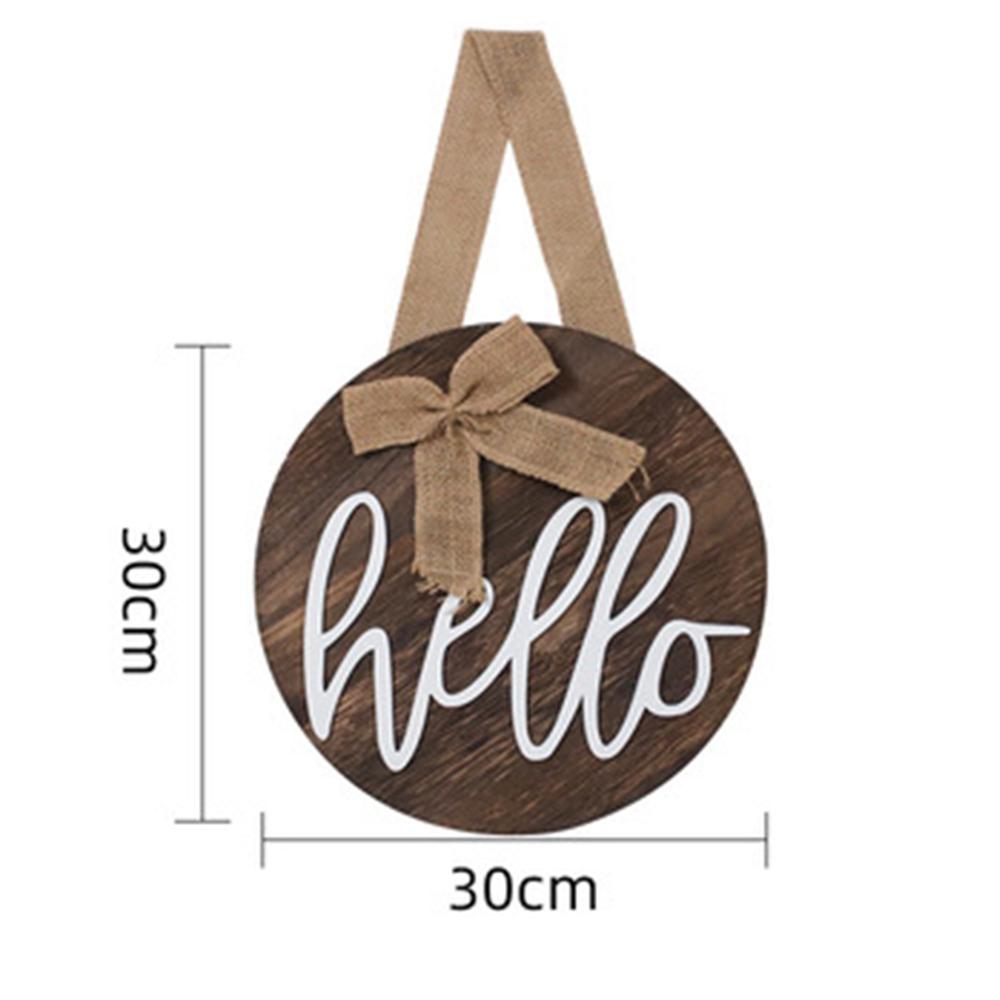 T02C!Wooden Welcome Hanging Plate Ornament Door Decoration Prop Garden Door Hanging Plate Pendent Decor Farmhous