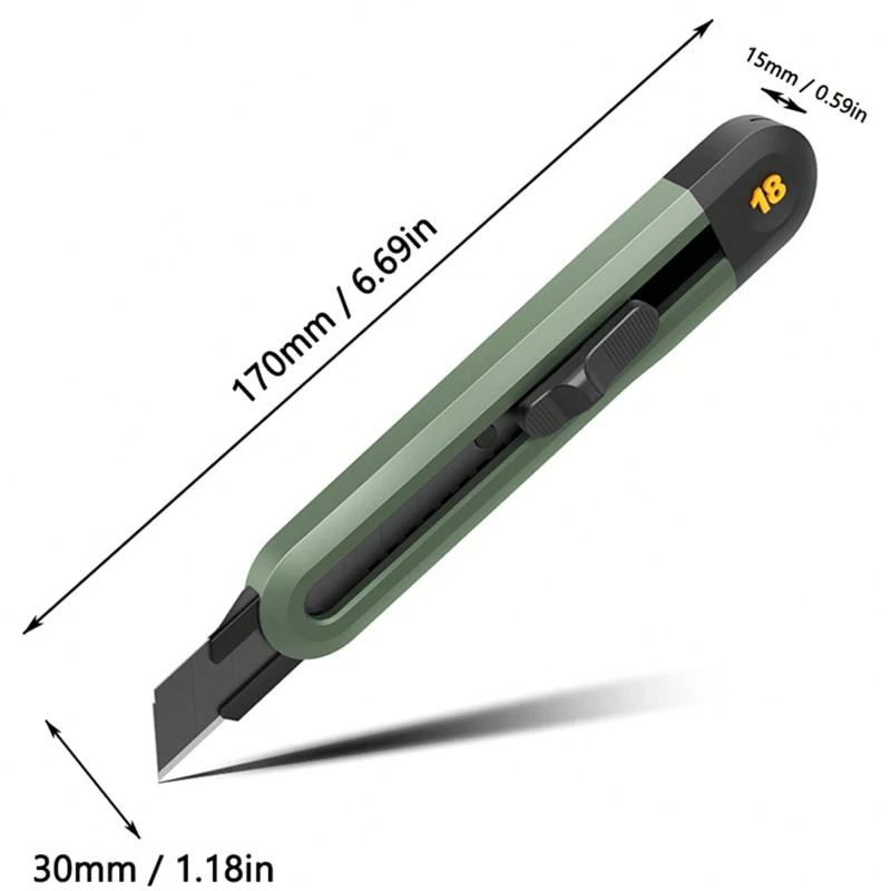 Deli Psací Nůž Řezačka Utility Nůž Široký 18mm 9mm Náhradní Čepele pro Domov Školu Práci Umělecké Potřeby Řezací Nože