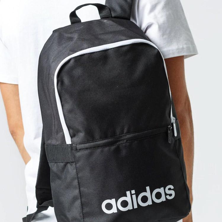 adidas Neo Lin Classic Backpack Day Logo Print Polyester Unisex Backpack Black DT8633