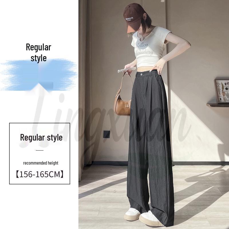 

Women s High Waist Dark Blue Tencel Denim Jeans, 2026 Spring/Summer Fashion, Straight Leg, Loose Wide Leg Pants L