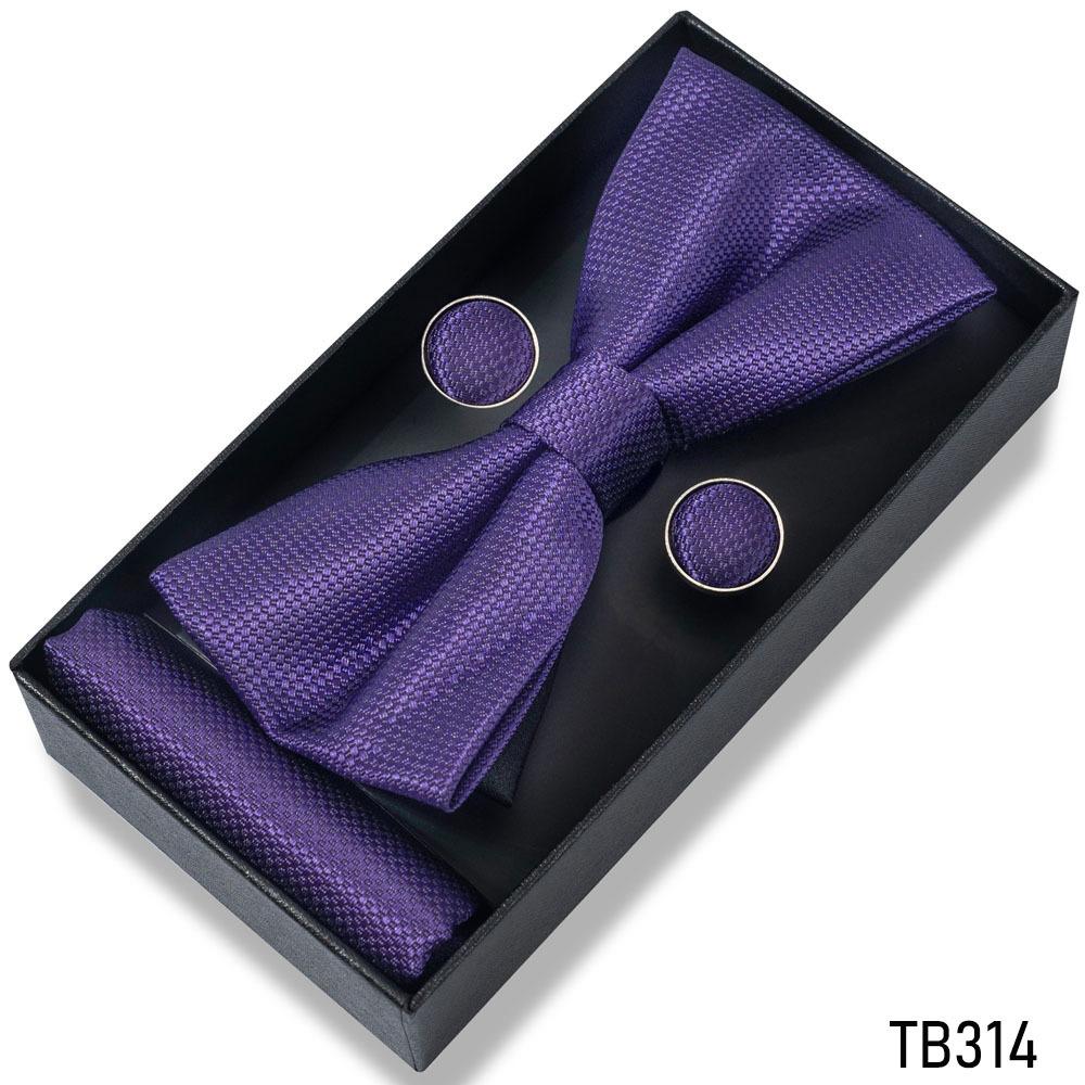 Classic Bowtie Bow Ties for Mens Butterfly Bowknot Pocket Square Cufflinks Suit Set Bussiness Accessories