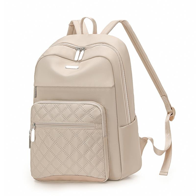

Double-shoulder Bag - Fashionable, Large-capacity, Casual Travel Backpack with Embroidery, Suitable for Students Use. бежевий
