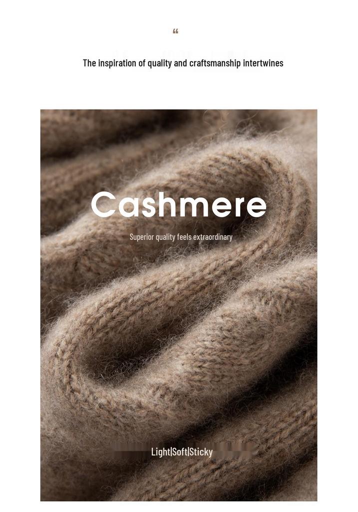 3D Cable Knit V-Neck Cashmere Sweater - Women's Elegant Autumn/Winter 2026 Collection, Loose Slimming Fit
