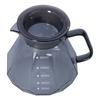 Tetera para Café Resistente al Calor Olla Transparente de Vidrio Negro para Compartir Café Tetera de Té para Cocina Hogar 600ml