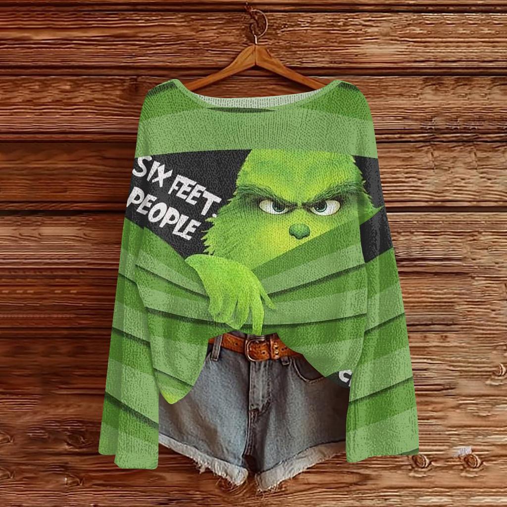 Christmas Sweatshirts For Women Knit Sweater Cute Shirt Fall Crewneck Pullover Tops