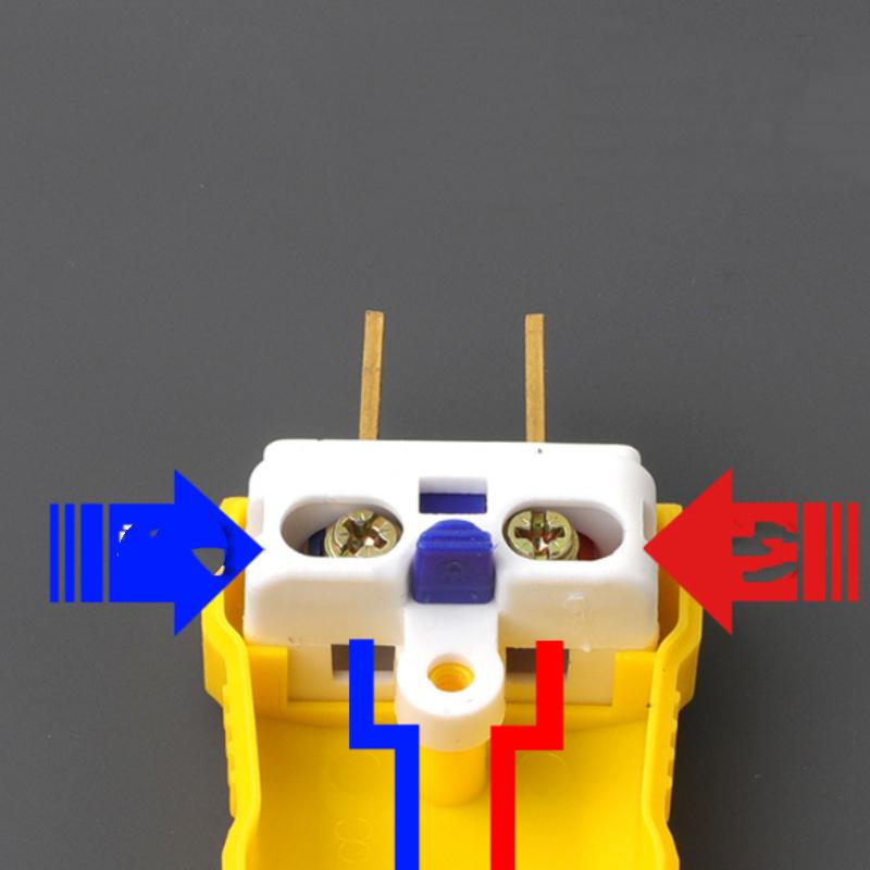 2-Prong Heavy-Duty Industrial Electric Plug Flame-Retardant Drop Resistant Yellow for Commercial Power Use
