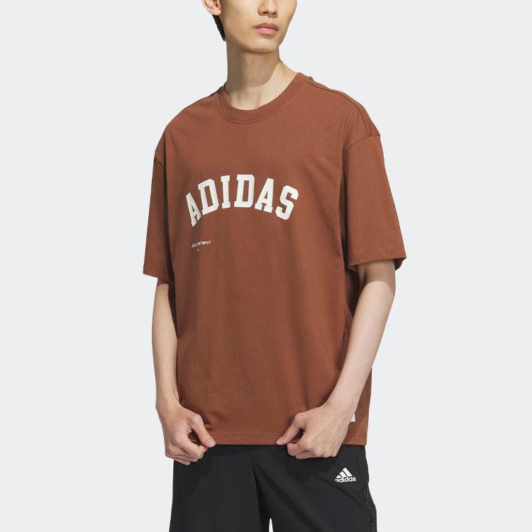 Adidas Sportswear Short Sleeve Logo Print T-Shirt Men Tops Brown IS4961