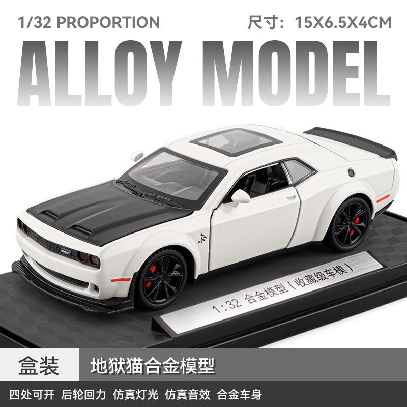 

1:32 Dodge Challenger Hellcat Redeye Alloy Metal Diecast Model Car High Simulation Collectible Children Toy Car Sound And Light белый