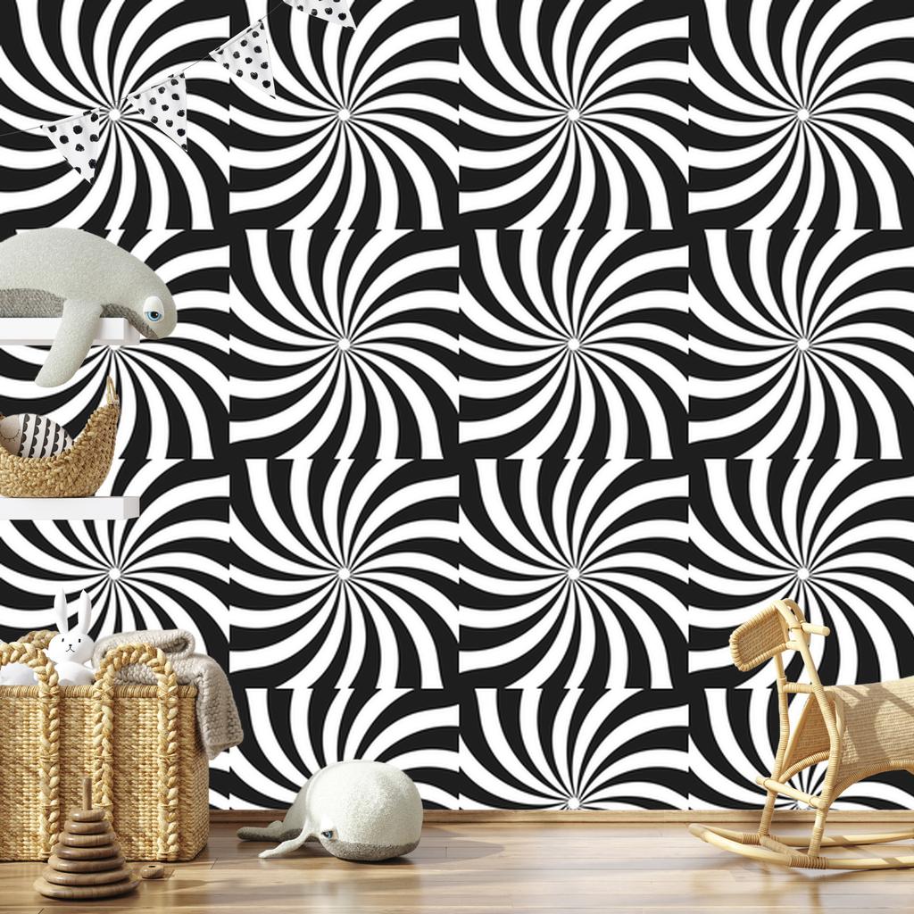 Hippie Wallpaper Background Graphite and White for Living Room and Bedroom 50x1000