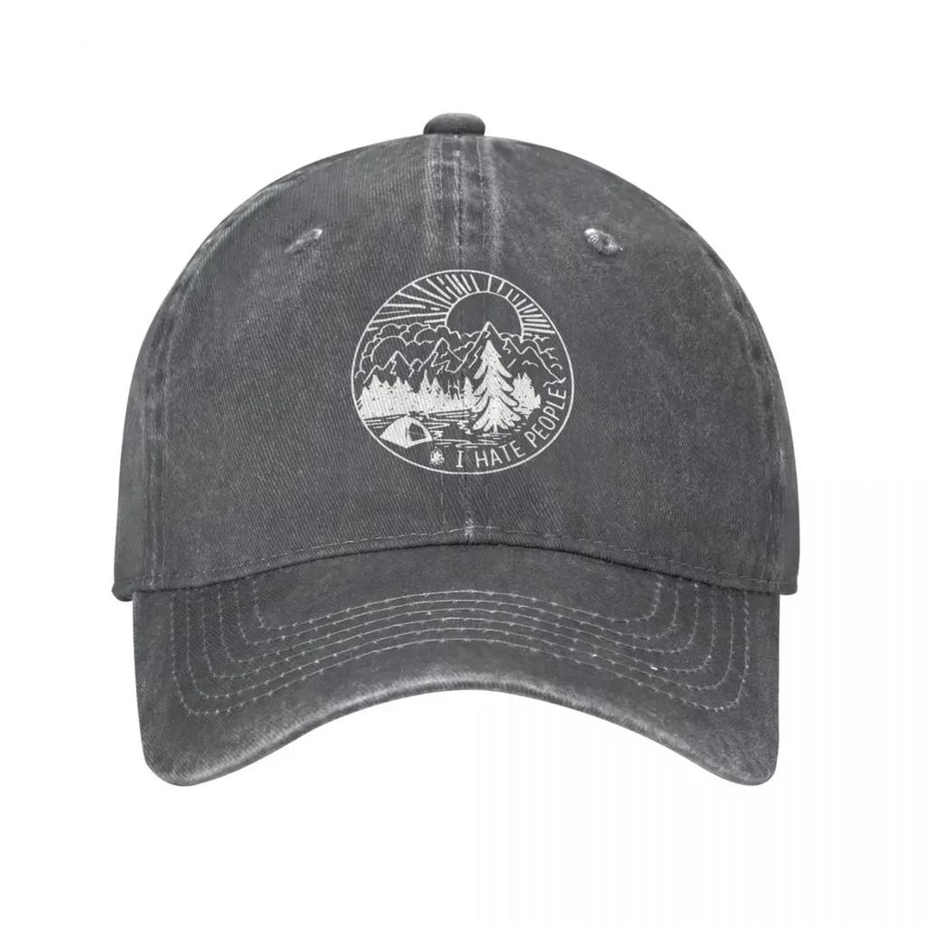 Hip Hop Washed Cotton I Hate People Baseball Cap Homme Cowboy Hats Camping Campfire Casquette Gorras