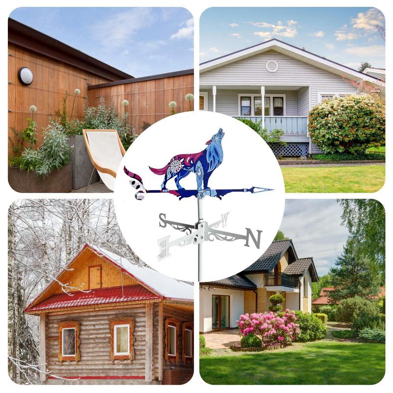 Rooster Wind Vane Rooftop Weather Vane Retro Metal Wind Direction Indicator Farm Scene Garden Art Decor Wind Spinner