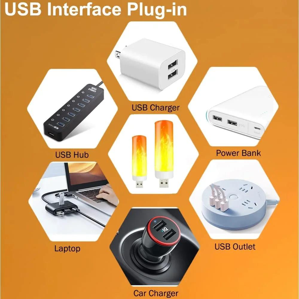 Xiaomi USB LED Flame Effect Night Lamp Safe Flameless Flicker Candle Bulb Xmas Wedding Table Decor Warm USB Ambient Light Gift